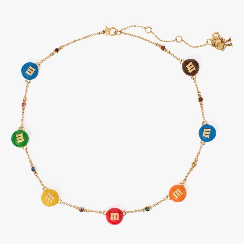 kate spade Multicolor Enamel M&M Charm Necklace